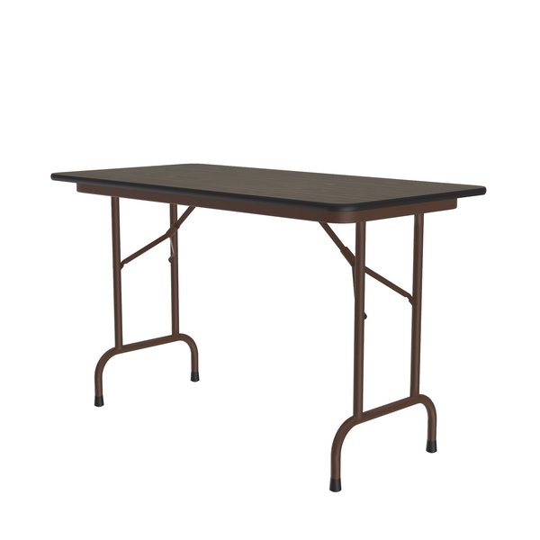 Correll Rectangle Commerical Folding Utility Table, 24" W, 48" L, 29" H, High Pressure Laminate Top, Walnut CF2448PX-01